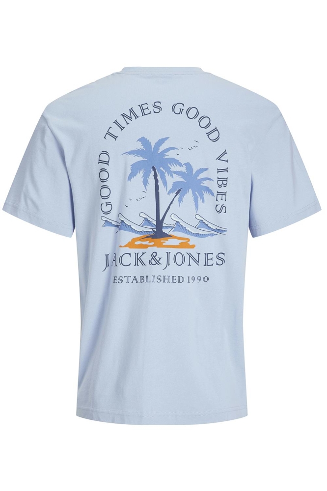 JJSUMMER VIBES TEE SS CREW NECK 12269372 CHAMBRAY BLUE